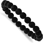 [JewelryWeb] 8mm Volcanic Rock Agate Beaded Stretch Bracelet-Stretch-Bracelet for Women