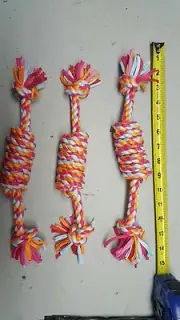 SET OF ( 3 )Puppy Dog Pet Toy Cotton 15 inch Braided Rope Chew Toy New Training