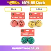 6 x 6CM Pet Bounce Ball Fetch Rubber Chew Cat Dog Toys Ball Teething Interactice