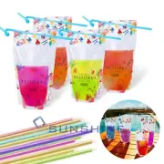 Reutilizables 50 Bolsas De Bebidas Para Adultos De Mano Para Jugos Transparentes