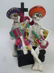 Skeletons Mariachi Halloween Prop 8.5” Day Of The Dead Mariachi Band New 225