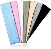 [Bewudy] 7PCS Headbands for Women's Hair, Sports Hair Bands for Women Non Slip 6cm Wide Elastic Head Bands for Yoga, Outdoor Exercise Running Multicoloured