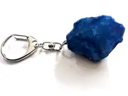 Enhanced Blue Geode Half Purse Charm Key Ring New