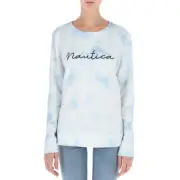 Nautica Size: MEDIUM Ladies Pullover Top Color: Paleblue and White