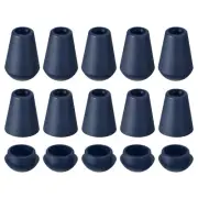16Pcs Plastic Cord Lock Bell End Stopper Cord End Lock Rope Fastener, Navy Blue