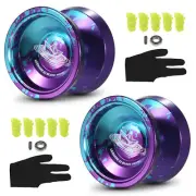 Aluminum Yoyo Ball Competitive YoYo Gift with Bearing Strings and Glove for Kids