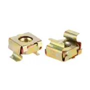 M5 Cage Nuts for Server Rack Cabinet, Carbon Steel Yellow Zinc Plated, 50 Pcs