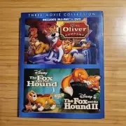 Oliver & Company/The Fox & the Hound 1 & 2 Blu-Ray+DVD Brand New Sealed