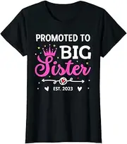 [X.Style] Promoted to Big Sister 2023 Toddler Girl Soon to be Sister ds580 T-Shirt (L) Black