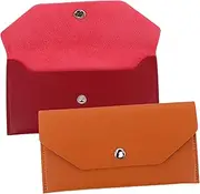 LALADEFIEE Leather Cash Reusable Envelopes Pu Wallet Envelope Purse Wallet Credit Card Case Money Pouch for Organizing Finances