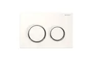 Geberit Kappa21KJ Toilet Button White Plate Chrome Trim for Concealed Cisterns 115.240.KJ.1