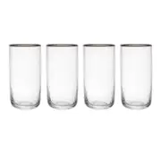 4pc Mikasa Sorrento Crystal Highball Glass Set 510ml