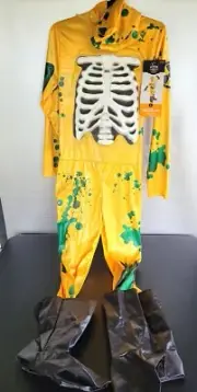 Kids Glow In The Dark Biohazard Suit Halloween Costume Sizes S/M/L YOUR CHOICE