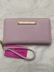 Betsey Johnson Zip Around Wristlet Wallet DESIGN BLUSH & Gold Hardware NWT