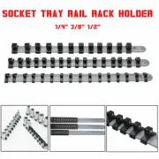 3Pcs 1/4'' 3/8'' 1/2'' Socket Tray Rail Rack Holder Storage Organizer Shelf Set