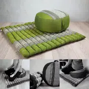 [MANGO TREES] Foldable Zafu&Zabuton Meditation Cushion Set Green