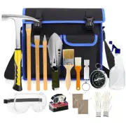 17PCS Geology Rock Pick Hammer Kit 32oz Hammer & 3 PCS Digging Chisels Set