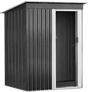 GIANTZ Garden Shed 1.62X0.86M Grey Storage Sheds, Sloped Flat Roof