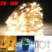Battery Powered Copper Wire LED String Fairy Lights Xmas Wedding Party Decor