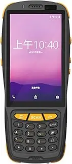 Android 9.0 Barcode Scanner PDA Handheld POS Terminal Inventory Machine 1D/2D/QR Scanner with 4 Inch Touchscreen Support 2/3/3G WiFi BT Mobile Computer NFC Function for Warehouse Inventory Black
