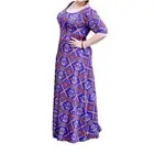 NWT Lularoe Ana Maxi Dress 2X Purple Aztec Boho Whimsy Artsy Resort Flare Skirt