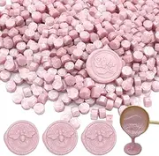 600pcs Pearl Pink Wax Seal Beads, Andotopee Premium Sealing Wax Beads for Stamp Seals, Octagon Wax Pellets Refill Pack for Wax Seal Kit, Wedding Invitation Decor, Letter Envelope Seal, DIY Crafts