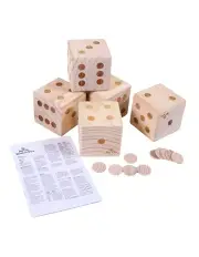 [Jenjo] Giant Wooden Dice Game Set With Scorecards