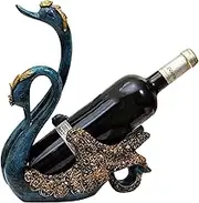 Luxury Swan Wine Rack Desktop Wine Cabinet Decorative Ornaments for Living Room Office(Blue)