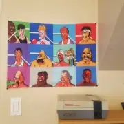 Mike Tyson's Punch Out fighters tapestry 24x18 inches / Nintendo banner flag
