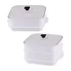 Microwave Steamer Kitchen Utensils with Lid Multiuse for Office Kitchen Rice