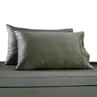 330-THREAD COUNT 100% COTTON SATEEN STANDARD PILLOWCASES IN GREY (SET OF 2)