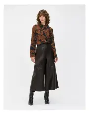 [Veronika Maine] Cocoa Gardenia Bias Top in Brown
