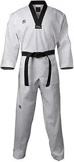 [Mooto] Korea Taekwondo Challenger Uniform (Black,White V-Neck) Martial Arts Karate Hapkido Team Demonstration Gym