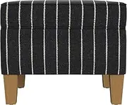 Spatial Order Home Decor | Dinah Collection Modern Storage Ottoman | Ottoman with Storage for Living Room & Bedroom(Black with Boucle Stripe)