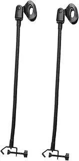Kisangel 2Pcs C Type Microphone Racks Mic Hose Storage Holders Lightweight and Durable Design for Studio Stage and Home Use Black