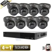 8CH 5-in-1 DVR 5MP 4-in-1 Varifocal 24IR Zoom Security Camera System USB Dome 7h