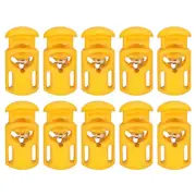 30Pcs 5.5x3mm Cord Lock Plastic Single Hole Spring Toggle Stoppers, Dark Yellow