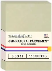 150 Natural Parchment 65lb Cover Paper Sheets 8.5X11 Inches Cardstock Weight Colored Sheets 8.5" X 11" (8.5X11 Inches) Standard Letter|Flyer Size - Printable Old Parchment Semblance