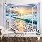 Ocean Window Extra Large Tapestry Wall Hanging Art Fabric Nature Background
