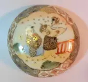Antique NIPPON CHINA Porcelain Trinket BOX Moriage Children