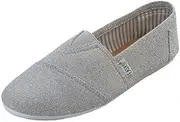 [Easy Steps] EasySteps Women's Canvas Slip-On Shoes with Padded Insole (7, 308l Silver)
