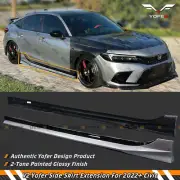 Yofer V2 Lunar Silver Black 2 Tone Side Skirt Extension For 22-2025 Honda Civic
