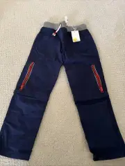 Boys 7Y Mini Boden Techno Convertible Pants Zip Off Long Shorts Blue Navy NWT