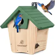 Blue Bird House for Outside - Cedar Wood Nesting Box with Clear View Panel & ...