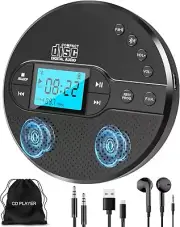 Portable CD Player with Bluetooth, FM Transmitter and Black