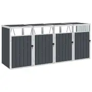 Quadruple Garbage Bin Shed Anthracite 286x81x121 cm Steel vidaXL