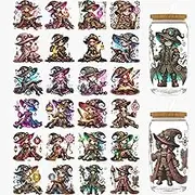 Dorsbaby 24pcs Steampunk Wizard Girl UV DTF Cup Wrap,UV DTF Cup Wraps for 16 oz,Glasses,Tables,Chairs,Computers,High Viscosity UV DTF Transfer Paper