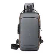 Anti Theft Men Chest Bag With Password Lock Secure Locomotive Messenger Bag
