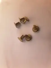 4mm x 6.5mm Bifurcated Split leg solid brass Rivets Oval Head Qty 6