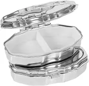 2pcs Portable Metal Medication Case with Compartments Travel Size Medication Organizer for Medication Storage Reusable Container for Daily Use